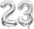 Silver 23 Number Balloons, 40 Inch Giant Number 23 Balloons Foil Mylar Helium by Lovoir