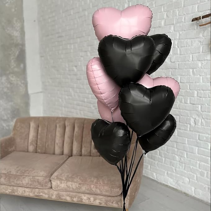Black Heart Balloons, 18Inch Helium Polyester Film Balloon - Image 6