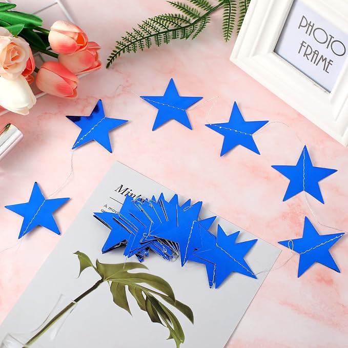 Patelai 130 ft Star Garland Banner Decor, Royal Blue - Image 5