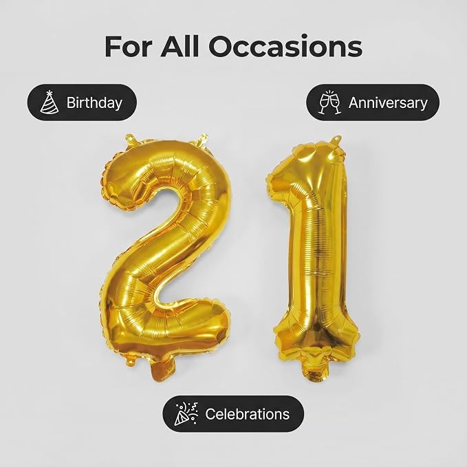 20 Pieces Foil Mylar Number Balloons 0 to 9 Set - Image 6