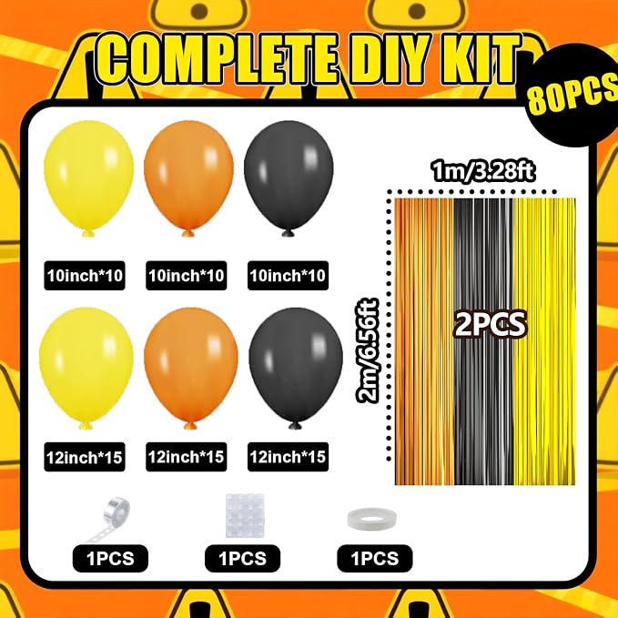 Construction Balloon Garland Arch Kit Birthday Party Decorations Supplies | - Image 2