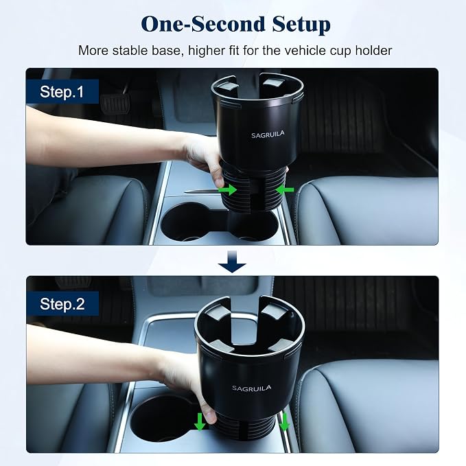 Quick-Install Car Cup Holder Expander, Space-Saving Cup Holder - Image 3