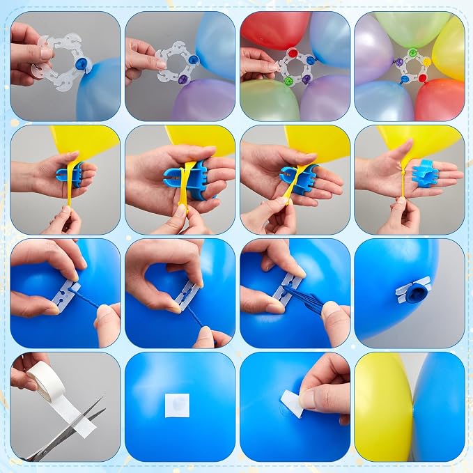 210 Pcs Balloon Arch Kit, 16 Clear 3.5 Inch Clips, 100 Clear 260 Balloons | - Image 5