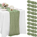 10 Pack Sage Green Cheesecloth Table Runner 6FT Boho Gauze Fabric Table Runner by HAISIWLKJ