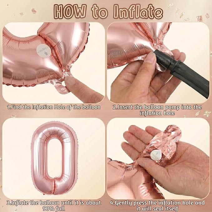 Rose Gold Number 10 Balloon 40 Inch, Luxurious Foil Pair - Image 5