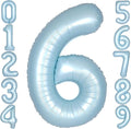40 Inch Light Blue Number 6 Balloon 0-9 Big Helium Balloons | Large Giant by SULALABOO