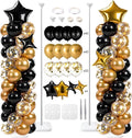 Skylety 2 Sets Black and Gold Balloon Column Stand Kit Adjustable Black Gold by Skylety