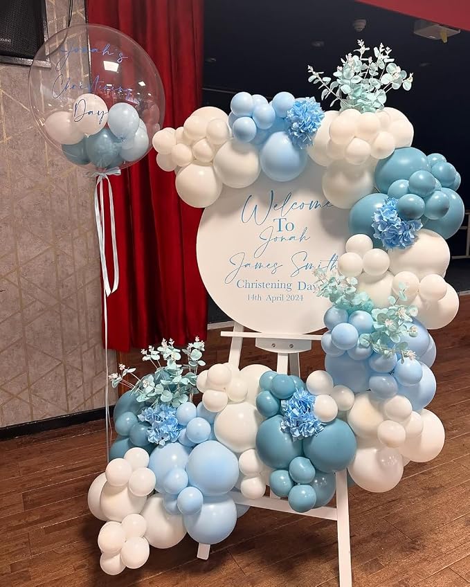 Dusty Blue Balloon Garland Arch Kit - Image 3