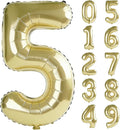 40 Inch Number 5 Balloons for 5th Birthday Party Decorations, 0-100 Champagne by FOBELEC