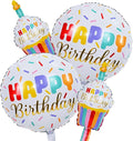 Happy Birthday Cupcake Cute Foil Balloons, Rainbow Sprinkle Happy Birthday by Paeyeq