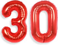 AULE 40 Inch Red 30 Balloon Number Foil 0-9 Birthday Big Numbers | Birthday by AULE