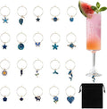 Wine Glass Charms Wine Charms for Stem Glasses Glass Markers Identifiers Tags for Christmas Tasting Party Favors Decorations