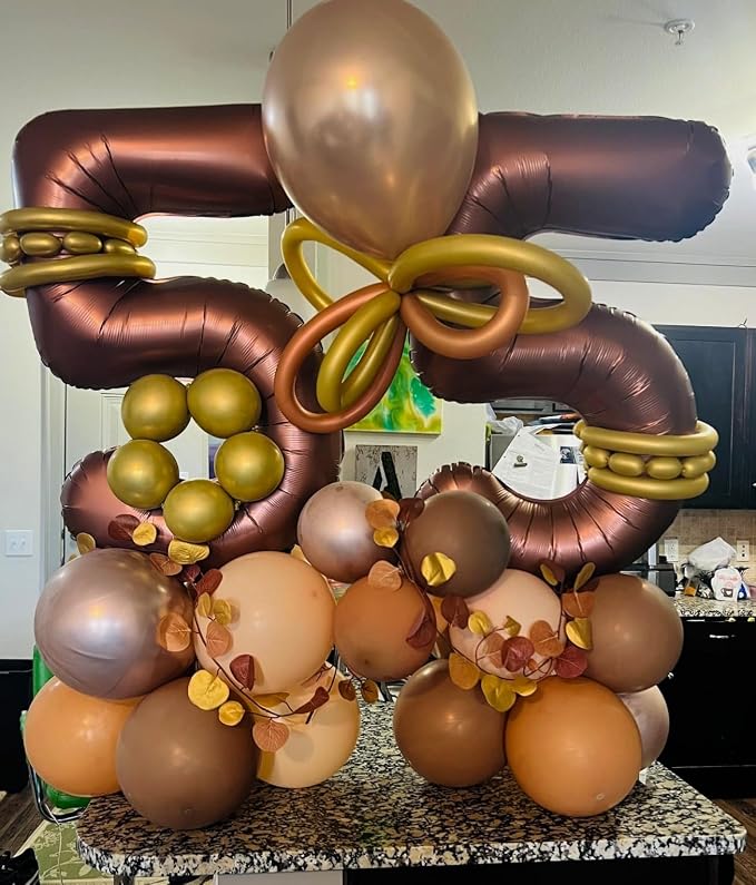 Number Balloons 40 Inch Coffee 5 Balloon - Image 2