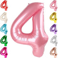 4 Balloon Numbers Birthday Decorations, 40In Pearl Pink Balloons by Mluchee
