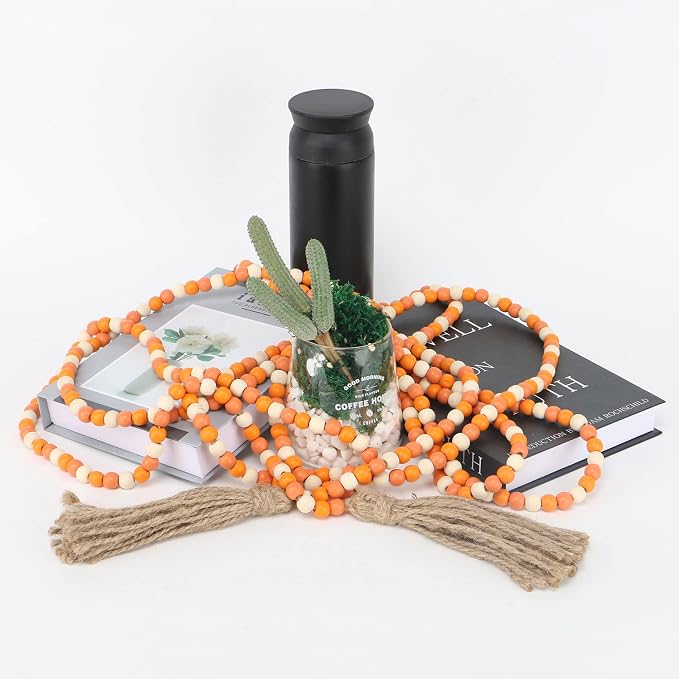CVHOMEDECO. 16 Feet Wood Beads Garland - Image 2