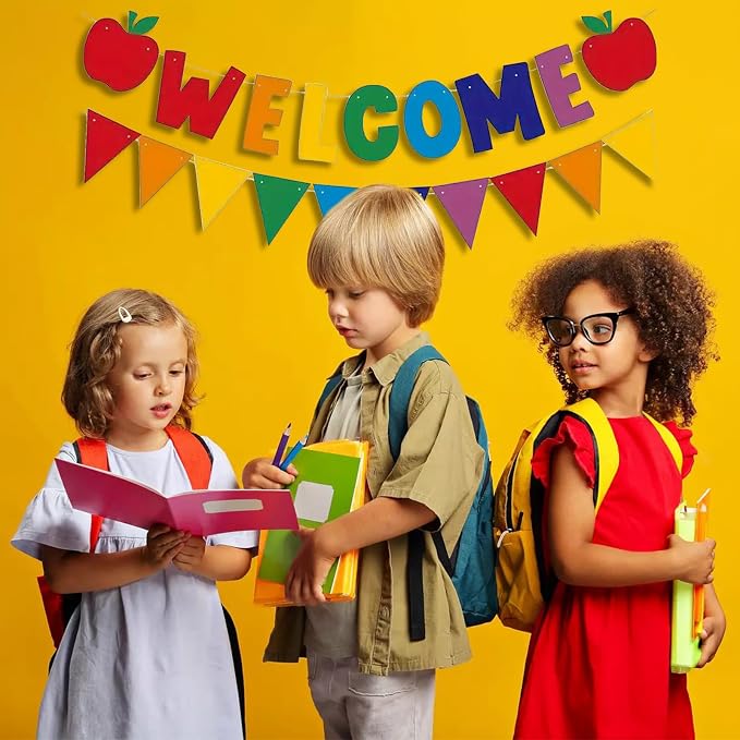 Welcome Banner Colorful Back to School Decorations Felt First Day of School - Image 3