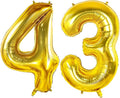 Number 43 Balloons for 43rd Birthday Party Decorations, 40 Inch Gold Foil by Joycard