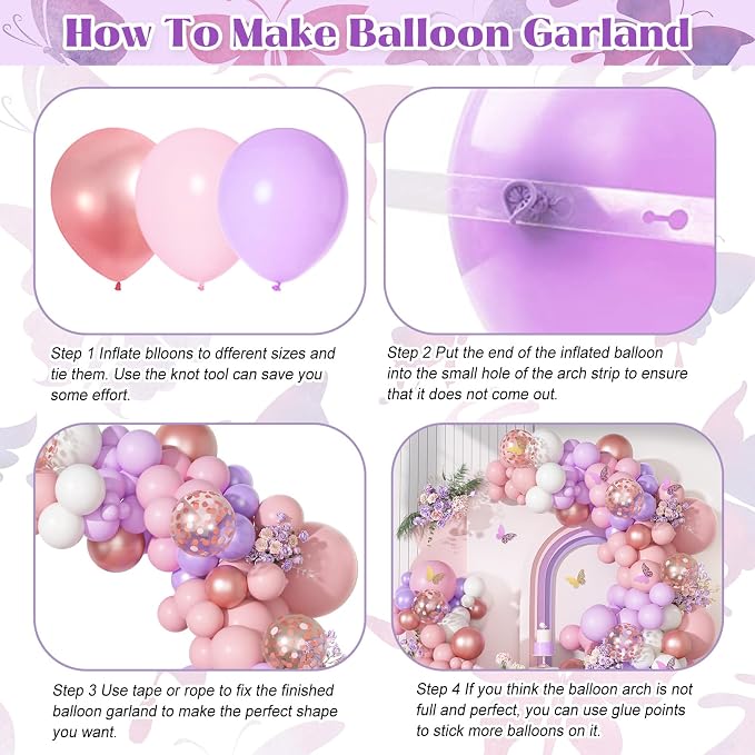 Ouddy Party Pink Balloon Garland Arch Kit - Image 3