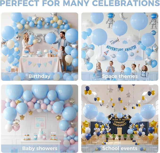 LovesTown 18 Inch Pastel Blue Balloons - Image 5