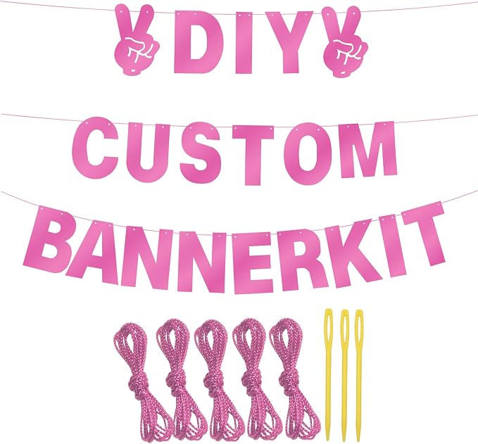 129Pcs Glitter Customizable Banner Kit DIY Custom Letter Banner DIY Girls Happy - Image 3