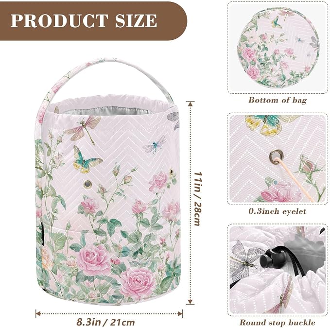 Yarn Bag Small Crochet Bag Drawstring Yarn Storage Organizer Knitting Project - Image 3