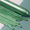 260 Balloons Metallic Green, Thickened 100 Pack Long Balloons Twisting Skinny by VHUWE