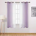 DWCN Faux Linen Ombre Short Sheer Curtains by DWCN