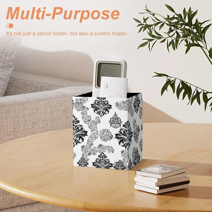 Pen Holder 2 Compartments, Pu Leather Pencil Organizer Cup Antique Classical - Image 7