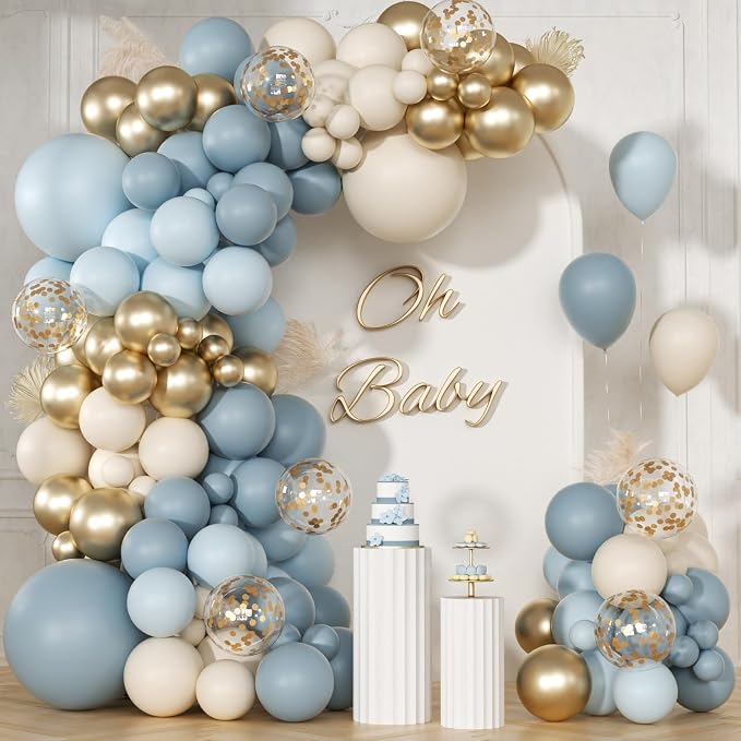 147pcs Dusty Blue Balloon Garland Arch Kit by BAUANOOY