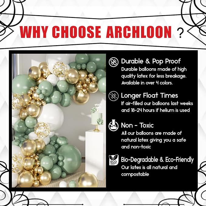 Archloon Sage Green Balloon Arch Kit - Image 5