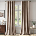 BULBUL Taupe Velvet Blackout Curtains 102 inch Long by ModernShinyVelvetCurtains