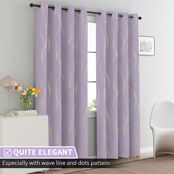 Yakamok Lilac Light Blocking Curtains - Image 2
