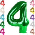 4 Balloon Numbers Birthday Decorations, 40In Green Balloons by Mluchee