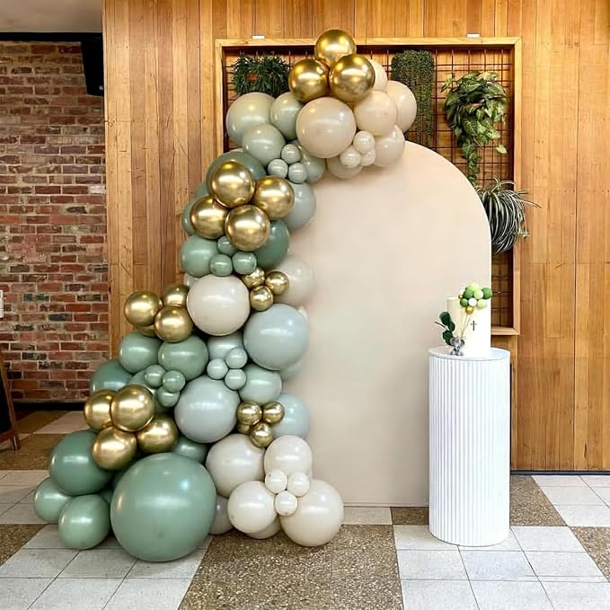 Lukiituke Sage Green and Gold Balloon Arch Kit, Bridal Party Decorations - Image 8