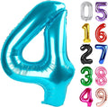 Light Blue Number 4 Balloon 40 Inch, 4th Birthday Decorations Men Women | Foil by IWERP