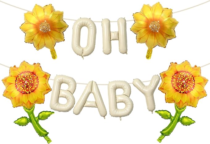 5Pcs Oh Baby Balloon Sunflower Balloons by Unknown