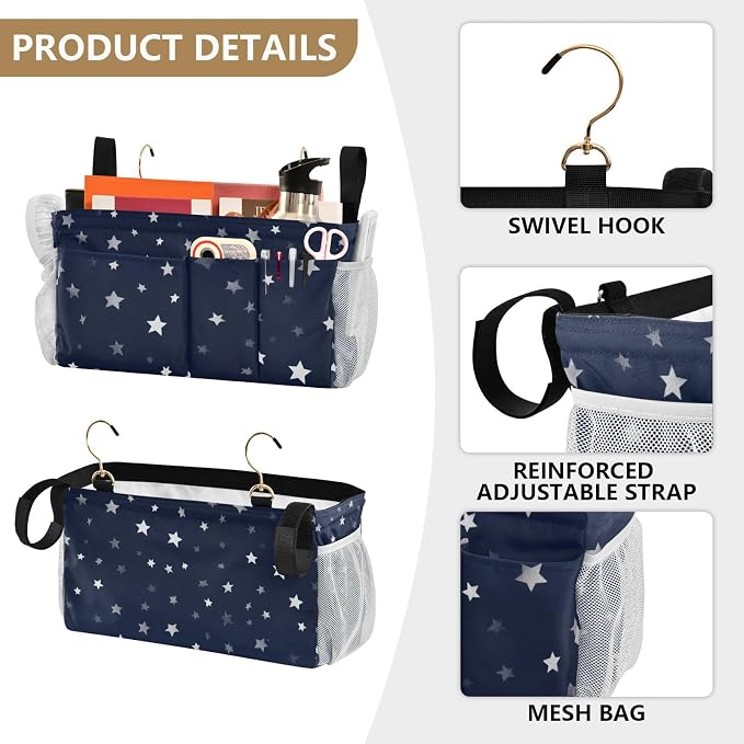 Bedside Caddy Hanging Bunk Bed Caddy Bed Organizer Hanging Pocket - Image 5