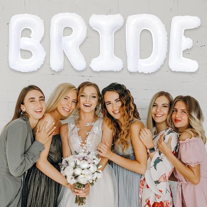 TONIFUL 40 Inch Large White Bride Balloons Giant Jumbo Helium Foil Mylar Bride - Image 4