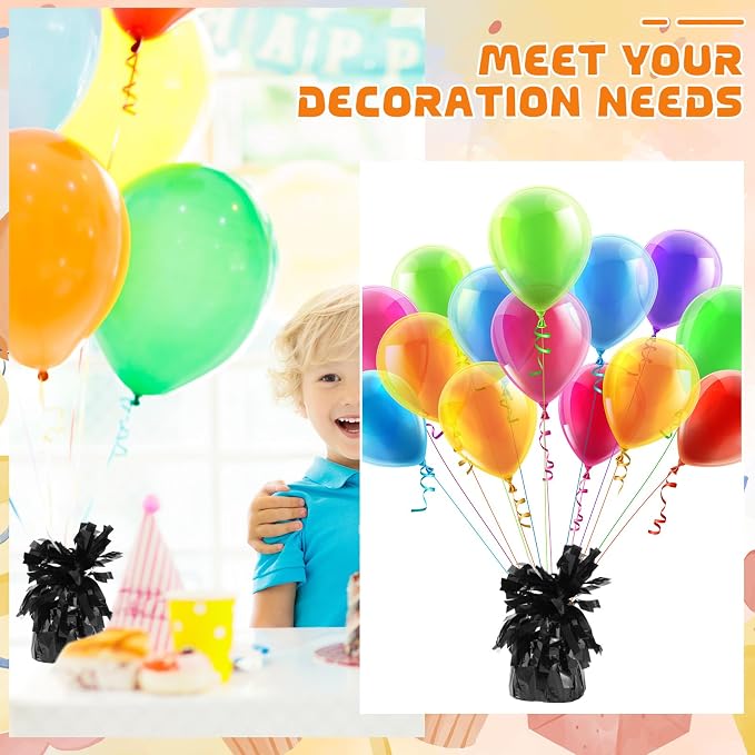 6 Pack Black Balloon Weights Metallic Holder Anchors Balloon Holder Weights - Image 4