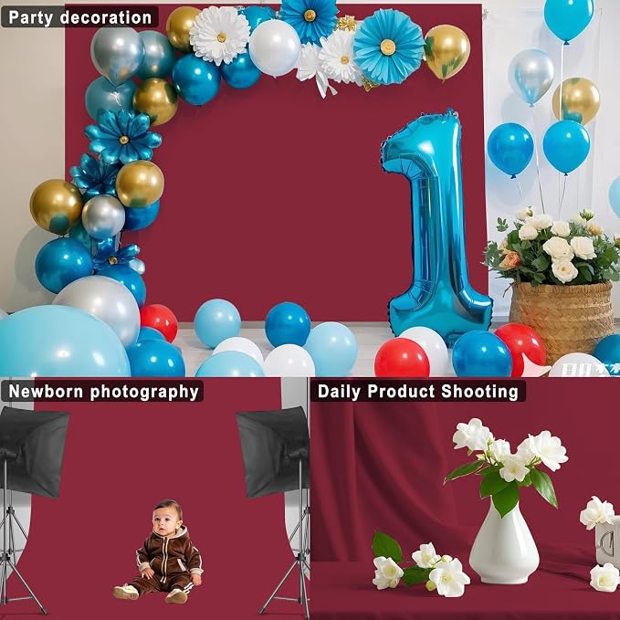 Burgundy Photography Backdrop for Photoshoot, 8x10 FT | Versatile Studio Photo - Image 5