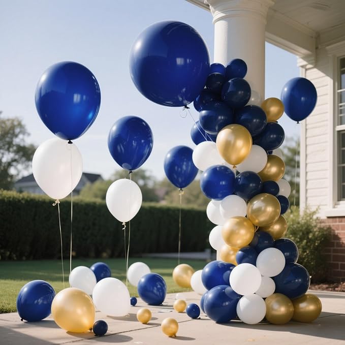 Navy Blue Balloons Latex Party Dark Blue 10 Pack 36 inch Round Navy Balloons - Image 7