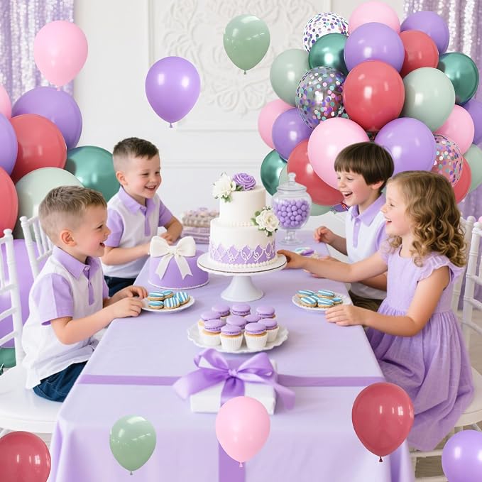 Pink Purple Green Balloons for Mermaid Magic Birthday Party Decorations Under - Image 4