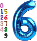 Number Balloons 6 Balloon Number Blue 40 inch by Enyeopd