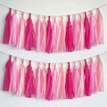 We Moment Hot Pink Light Pink Tissue Paper Tassels Party Tassel Garland Banner by We+Moment