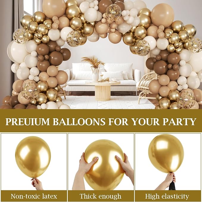 168pcs Brown Balloon Garland Arch Kit Different Sizes | 18 12 10 5 inch Latex / - Image 4