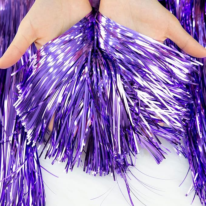 Premium Shiny Purple Fringe Tinsel Garland - Image 7