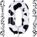 Cow Print Number 0 Balloon, Large 40 Inch Cow Number Birthday Balloons by AIQINHU