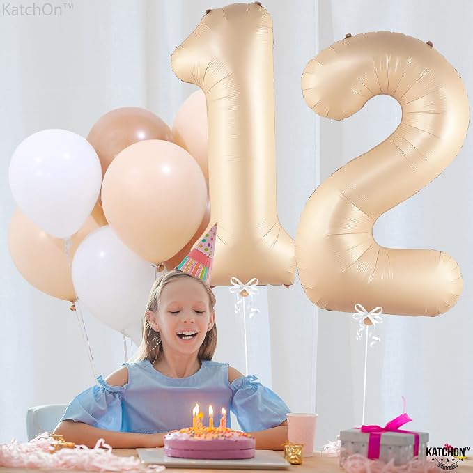 KatchOn Caramel 12 Balloon Number 40 Inch | Caramel Number 12 Balloon - Image 7