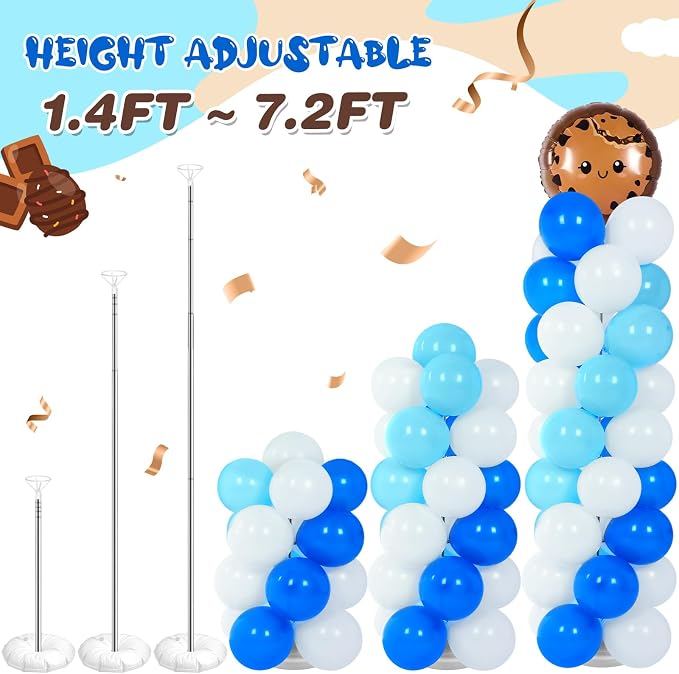 Jenaai 2 Set 163 Pcs Cookie Party Balloons Column Stand Kit Chocolate Chip - Image 5