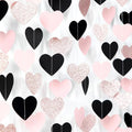 Rose-Gold Black-Pink Valentines Party-Decorations Heart-Garland - 52ft Glitter by Burgleda